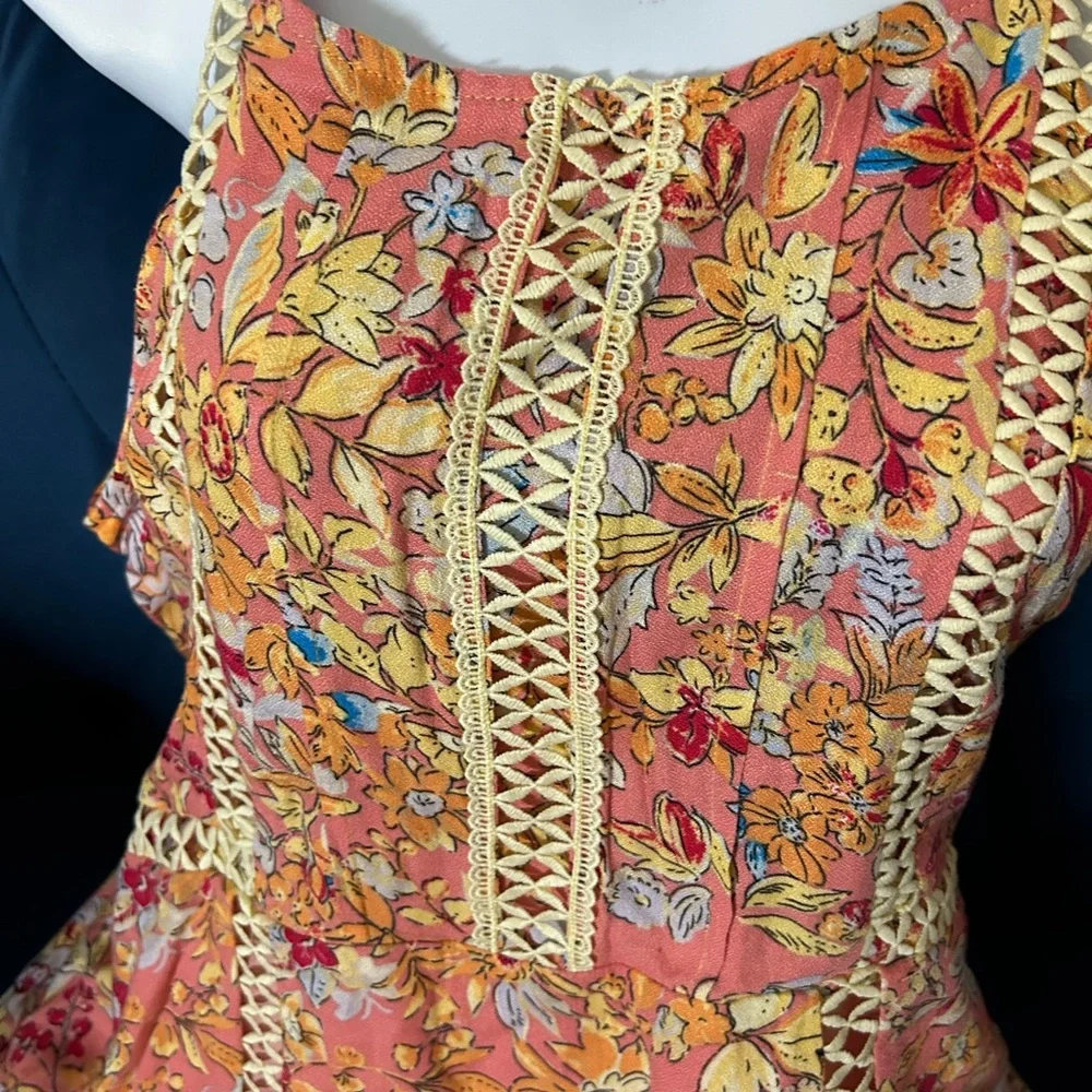 Chelsea & Violet Orange Yellow Halter Sundress - Picture 2 of 10